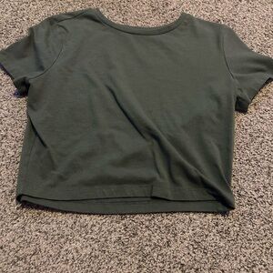 Wild Fable Green Fitted Crop T-Shirt